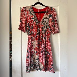 Zara patchwork floral mini dress small
